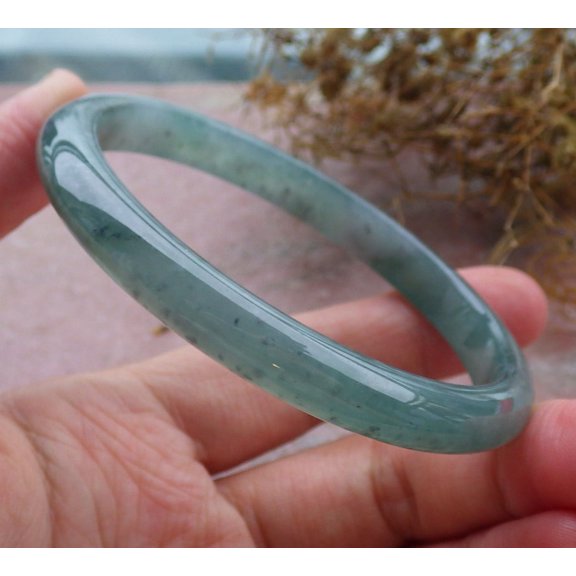 Certified Icy Green Burma 100% Natural A JADE Jadeite Bangle Bracelet 59 mm 663875 TN