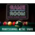 thumbnail image 2 of Metal Sign - Game Room No Betting No Arguing No Whining - Durable Metal Sign - Use Indoor/Outdoor - Makes a Great Man Cave, Home Bar, Or Game Room Decor and Gift Under $20 (8" x 12"), 2 of 5