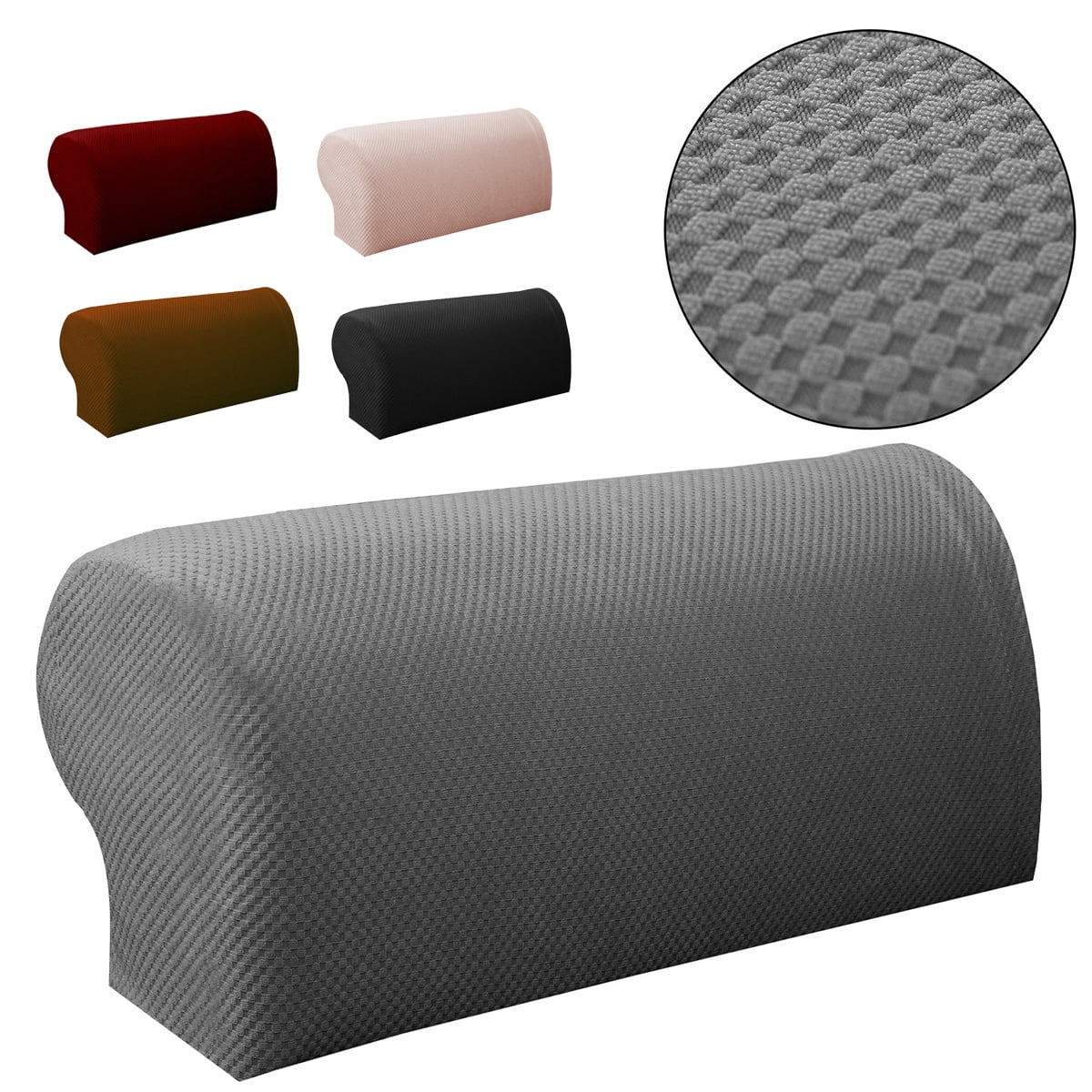 Stretch 2/4 Piece Furniture Armrest Covers Slipcovers Sofa Chair Arm