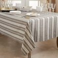 thumbnail image 3 of Fennco Styles Neutral Classic Multi Striped 100% Cotton Tablecloth 65x140 Inch, Grey, 3 of 3