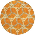 thumbnail image 5 of HomeRoots 613514 8 ft. Orange & Blue Round Geometric Washable Indoor & Outdoor Area Rug, 5 of 5