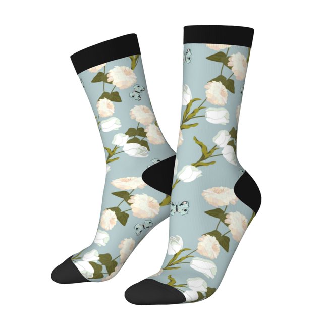 Balery Tulips Flowers Calcetas Largas con Estampado para Hombre y Mujer – Suaves y Transpirables, Talla Única (US 5-11)