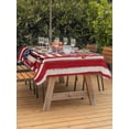 thumbnail image 4 of 60x120 Inch Outdoor Tablecloth with Umbrella Hole Zipper Rectangle American Flag Rectangular Tablecloths Outside Waterproof Red Stripe Blue Star Patriotic Floral Patio Table Cover for Picnic Party, 4 of 8
