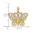 thumbnail image 2 of 21mm 14k Gold Butterfly With Filigree Angel Wings Charm Pendant Necklace for Women, 2 of 2