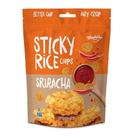 Pack of 12 Woodridge Rice Chips Sriracha 2.47 oz