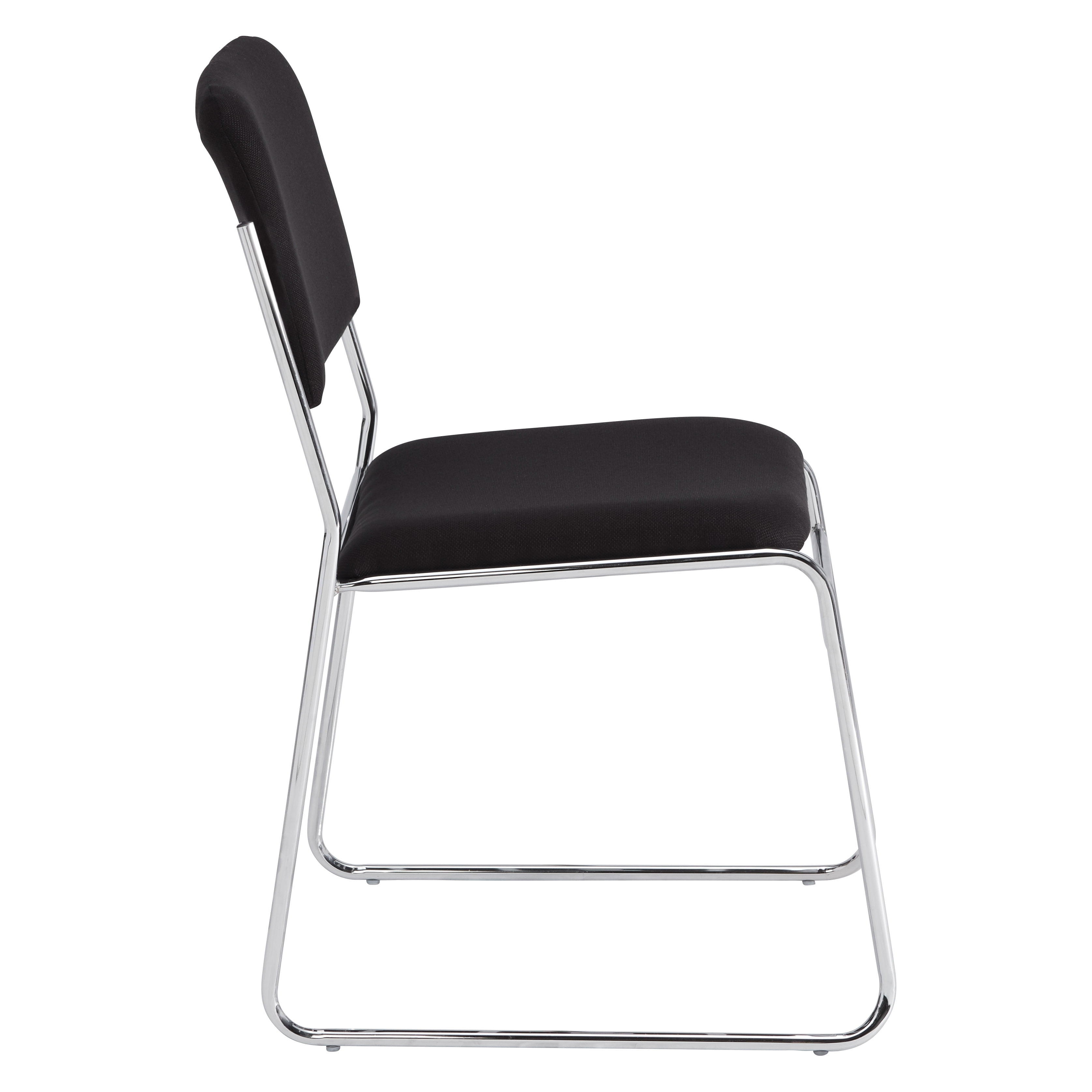 (4 Pack) NPS® 8600 Series Fabric Padded Signature Stack Chair, Ebony Black