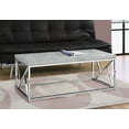 thumbnail image 4 of Coffee Table for Living Room - 48"l Grey Laminate, Rectangular, Chrome Metal Base, Modern Industrial Grey Cement-Look Top, 4 of 5