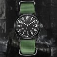 thumbnail image 4 of Reloj de cuarzo para hombre con correa de nailon, movimiento de cuarzo analógico para un estilo casual sencillo. Verde, 4 of 9