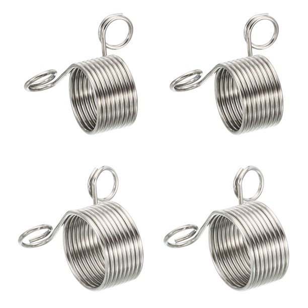 Anillo de tensión de hilo de metal ajustable para dedos Uxcell, 2 juegos, plateado