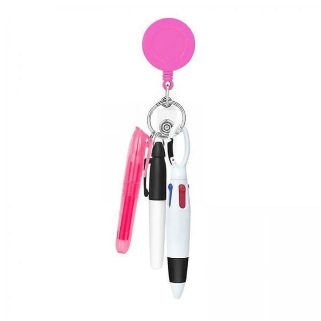 3xShuttle Pen Suministros De Oficina Regalo Compacto Enfermera Retráctil Titular De Rosa
