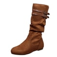 thumbnail image 2 of POROPL Boots for Women,Mid-Calf Slip-on Flat Chelsea Boots Women Ladies Fall Slip On Shoes Women, 2 of 9