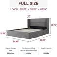 thumbnail image 4 of Full Size Lift up Storage Bed, Upholstered Platform Bed Frame with Modern Linen Fabric Wingback Headboard, Wood Slats Support, Noiseless, Easy Assembly, No Box Spring Needed, GRAPHITE, 4 of 5