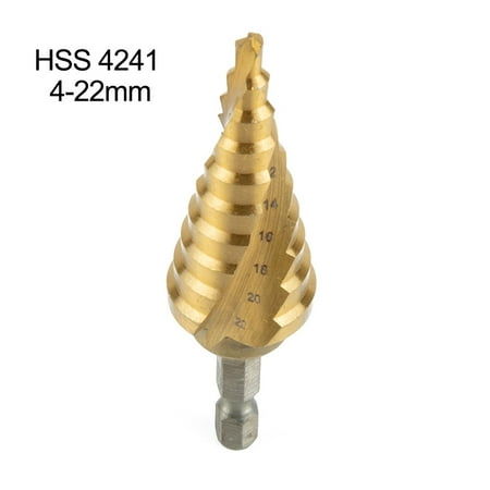 

4-22mm Hss Spiral Fluted Step Cone Drill Bit Titanium Carbide Mini Hole Cutter