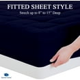 thumbnail image 3 of Twin Size- 3 Piece 800 GSM Down Alternative 3 Inch Thick Upto 15" Deep Pocket Fitted Mattress-Topper Protector for Extra Soft Comfortable Sleep for All Season- Twin(39X75 Inche), Navy Blue, 3 of 5
