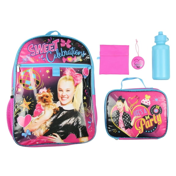 Nickelodeon Jojo Siwa Life's A Party Sweet Celebrations Graphic Backpack 5 PC Mega Set 17"
