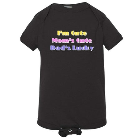 

PleaseMeTees™ Baby Im Cute Mommys Cute Daddys Lucky Funny Gift HQ Jumper