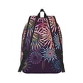 thumbnail image 2 of Naloa Fireworks2 Canvas Backpack for Men Women Rucksack Casual Travel Daypack College Tote Satchel Bookbag for Teens-Small, 2 of 7