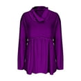 thumbnail image 6 of DAFPZW Women's Long Sleeve Shirts Swing Cowl Neck Peplum Tunic Tops Solid Color Comfy Soft Loose Fit Pullover Sweatshirt, 6 of 7
