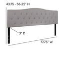 thumbnail image 2 of Cambridge Tufted Upholstered King Size Headboard in Light Gray Fabric, 2 of 9