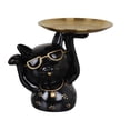 thumbnail image 1 of Estatuilla de gato Zulema Bandeja de almacenamiento de mesa Resina Negro, 1 of 8