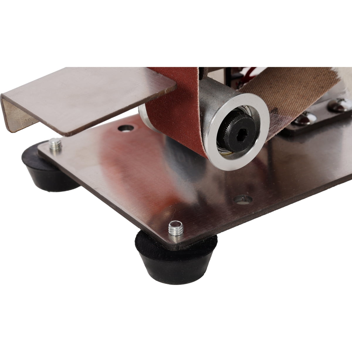 Mini Electric Belt-Sander Knife-Sharpener Sanding Machine 96W, Small Bench Grinder Kit 7 Speed Adjustable Power Polisher DIY Polishing Grinding Tool, Handcraft Jewelry