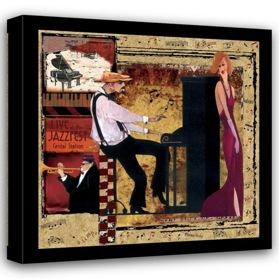 CW Designs Inc. 36x36 Gallery Wrapped Canvas Wall Art Titled - Jazz Piano