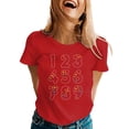 thumbnail image 5 of Plus Size Summer Shirt for Women Casual Printed Short Sleeve Crew Neck Tshirt Trendy Lighweight Tops (2XL, Red), 5 of 9