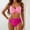 Hot Pink, variant on Womens 2026 Summer High Waisted Bikini Sets Twist Front Ruched Belly Control Two Piece Bathing Suit