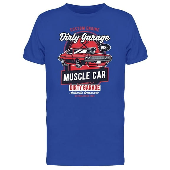 1985 Dirty Garage Muscle Car T-Shirt Men -Image by Shutterstock, Male Small