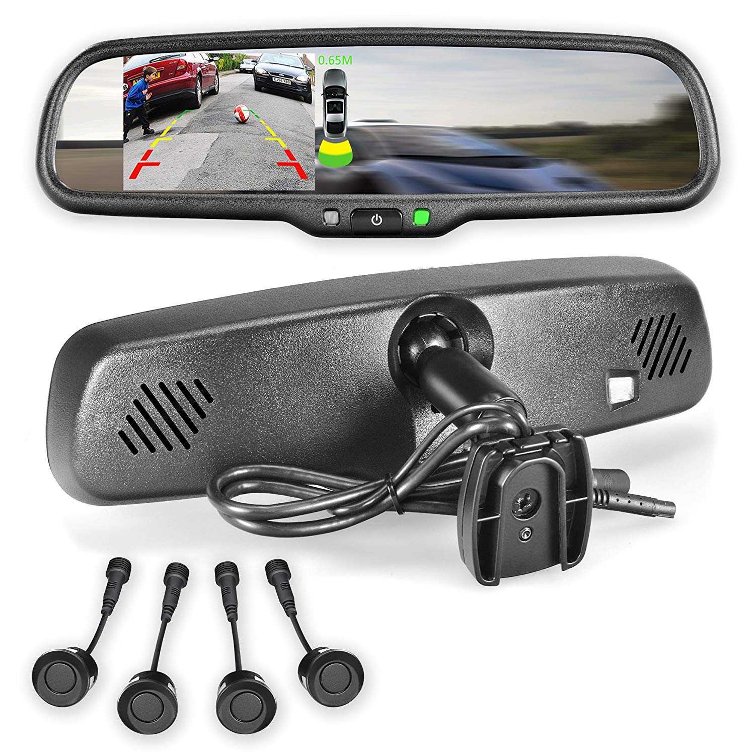 Master Tailgaters Rear View Mirror with Ultra Bright 4.3" LCD Display