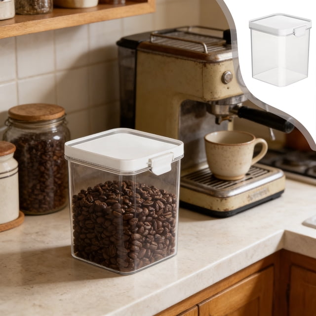 Airtight Food Storage Containers, Transparent Plastic Jars for Kitchen Pantry, Snacks, Grains, Dry Goods, Set of 3