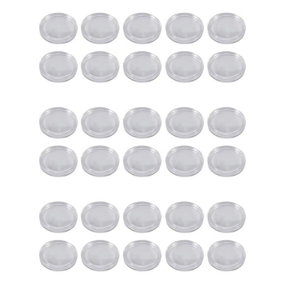 30 Pcs Small Round Transparent Plastic Coin Capsules Box 33mm