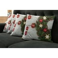 thumbnail image 2 of Ambesonne Christmas Throw Pillow Cover 4 Pack, Ornament and Pine, 20", Green Red, 2 of 6