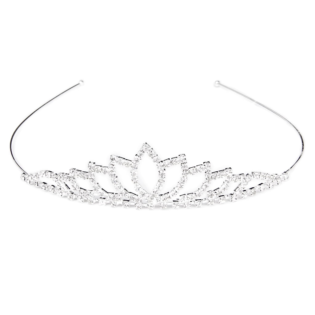 Bridal Bridesmaid Tiara Lotus Flower Crystal Crown Wedding Headband 