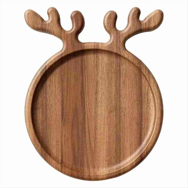 Bandeja de Madera para Navidad, Árbol de Navidad, Frutero, para Aperitivos, para Dulces, Semillas de Melón, Fruta , para Pizza L
