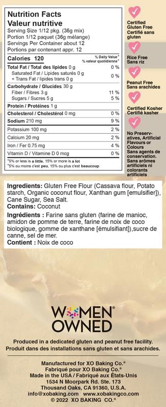 XO Baking Gluten Free Pie Crust Gourmet Baking Mix, Non-GMO, 15.3oz box