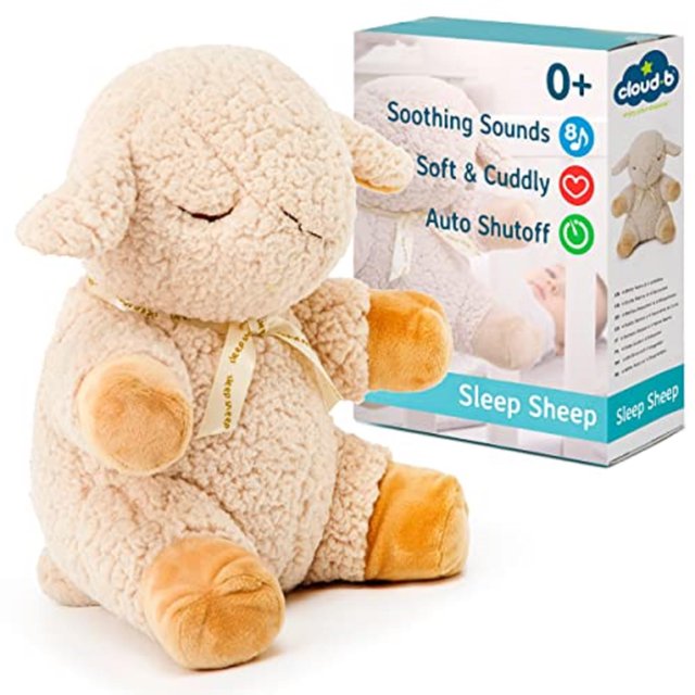 Máquina de sonido Cloud b con sonidos relajantes de ruido blanco | Animal de peluche tierno | Configuraciones ajustables y apagado automático | ovejas dormidas