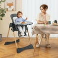 thumbnail image 6 of INFANS Baby High Chair, High Chairs for Babies & Toddlers with Adjustable Height Backrest Footrest Removable Tray, Easy to Clean PU Seat Convertible Quick Folding Portable Highchair, 6 of 9