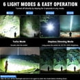 thumbnail image 3 of LED Flashlight, High Powered High Lumens Super Bright Flashlight, Rechargeable Flashlights High Lumens, 6 Modes Zoomable Waterproof Flash Lights for Emergency, Camping, Hiking, 3 of 7