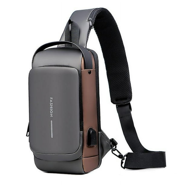 Mochila bandolera para hombre, bolso cruzado para hombro y pecho, bolso de viaje antirrobo para motociclista, impermeable, Oxford, bolsos de mensajero para hombre