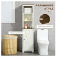 thumbnail image 4 of Bathroom Cabinet Tall, Farmhouse White Storage - Slim 15.5"W x 63"H - Adjustable Shelves, Linen Tower for Small Bathrooms, 4 of 9