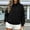 Black, variant on Women's Stand Collar Full Zip Long Sleeve Utility Jacket With Large Patch Pockets Ribbed Hem Outerwear For Weekend Errands Pink L