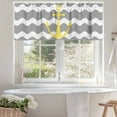 thumbnail image 4 of Yellow Nautical Valances for Windows, 42 x 12in, Anchor Grey Wavy Stripes Rod Pocket Kitchen Valance Curtain Light Filtering Window Treatments for Living Room Bedroom, 1 Panel, 4 of 7