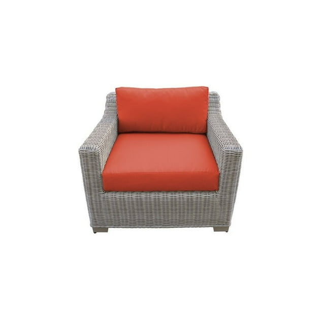 Chaise de Patio en Osier de Club de Côte en Mandarine