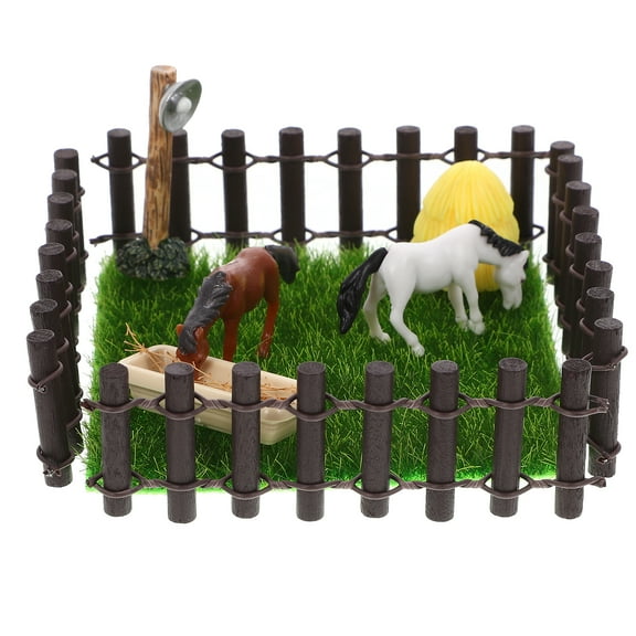 1 Set Miniature Simulation Stable Model Doll House Mini Farm Landscaping Prop