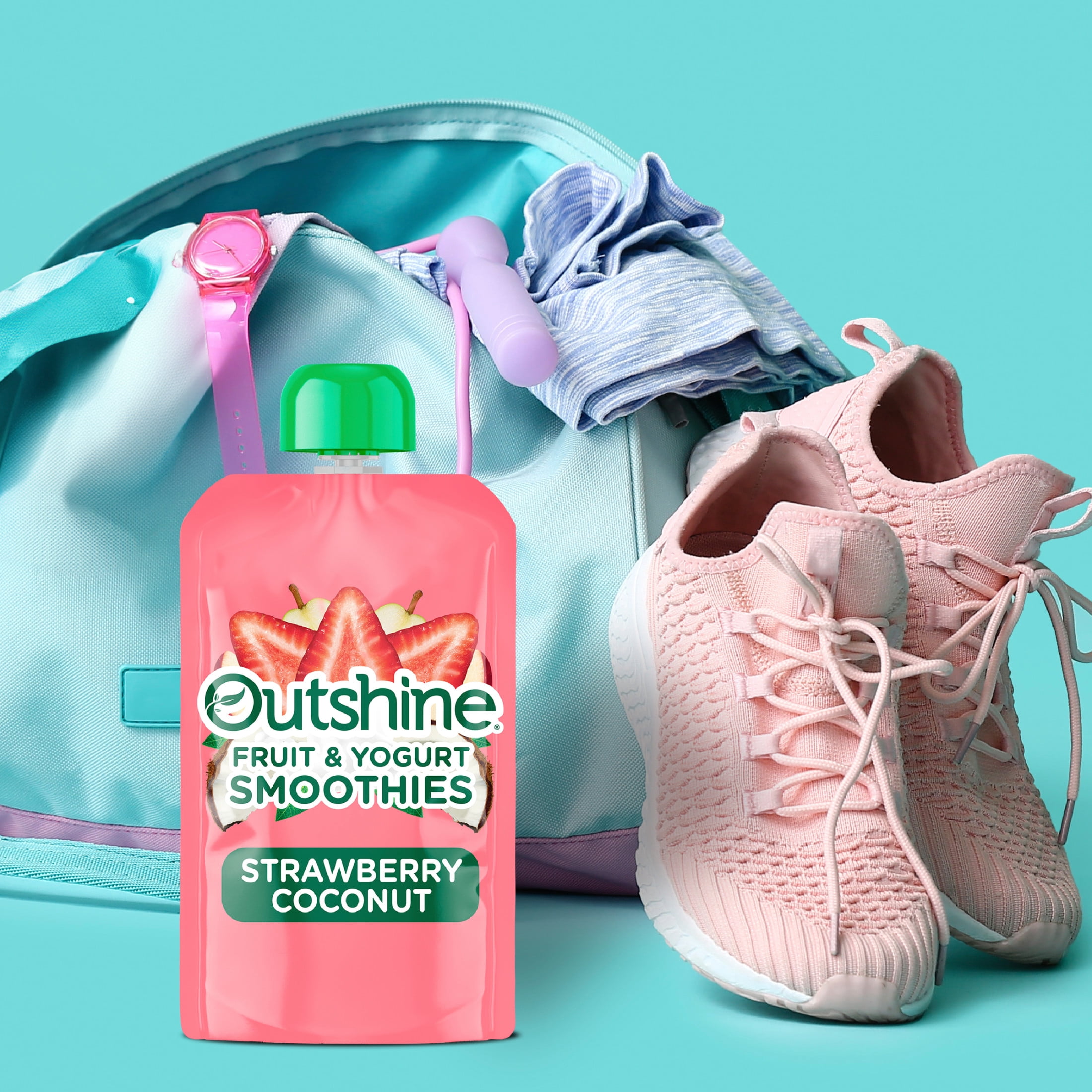 (2 pack) Outshine Fruit and Yogurt On the Go Smoothie Snacks, Strawberry Coconut, 3.5 oz Pouches (4 Pack)​