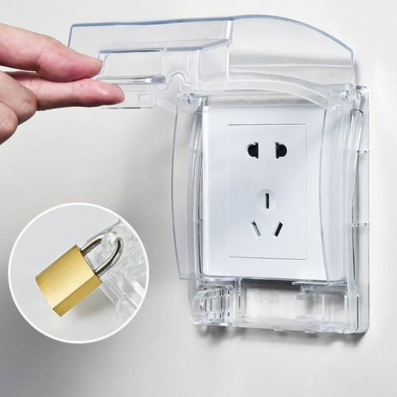 Waterproof Electrical Outlet Box with Lock: Safe & Stylish for Kitchen&Bathroom Transparent