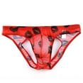 thumbnail image 3 of Mens Underwear Red Lip Briefs Comfortable Butt Gauze Empty Underwear Man, 3 of 4