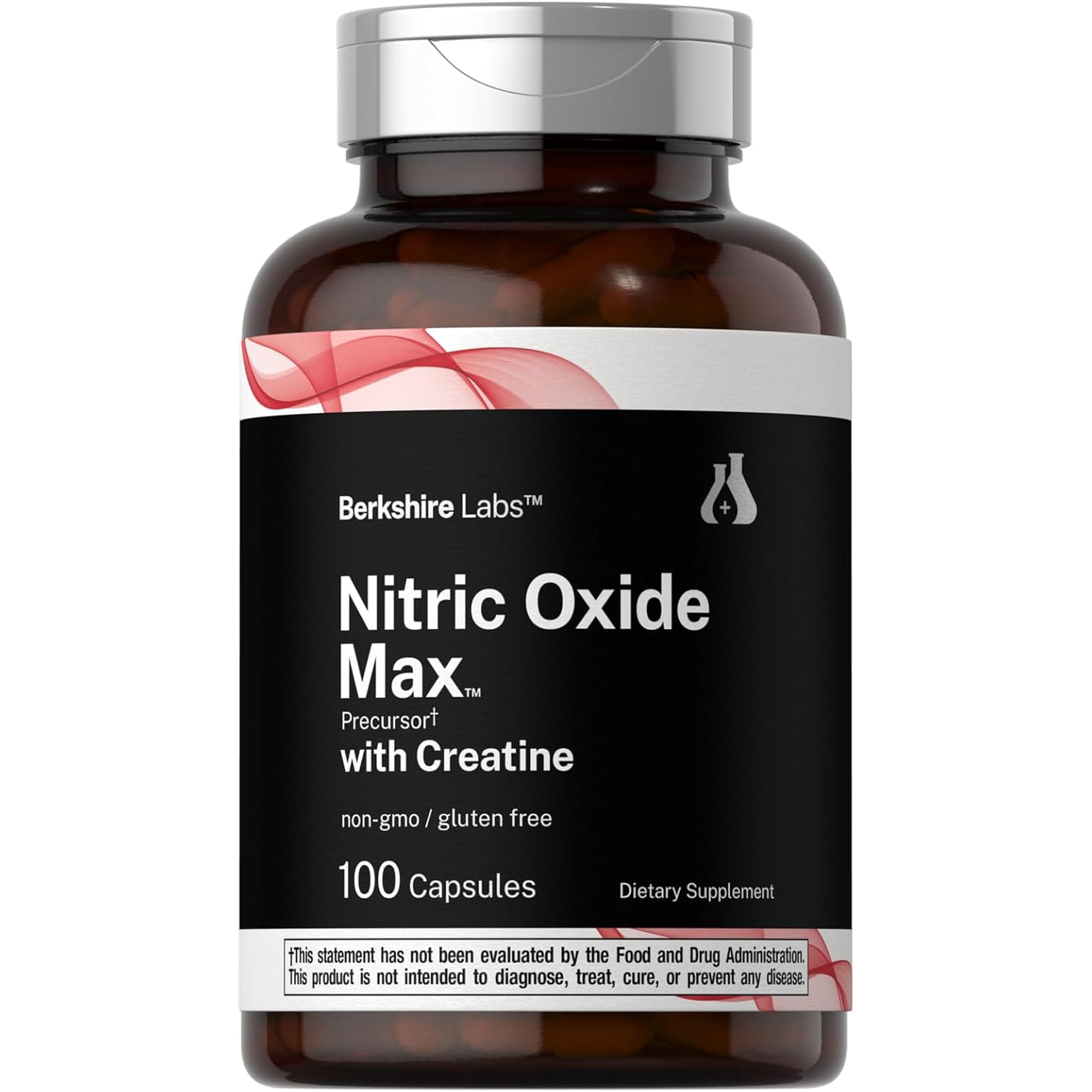 Nitric Oxide Supplement with Creatine | 100 Capsules | for Men and Women | Berkshire Labs by Horbaach