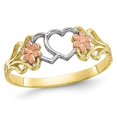 thumbnail image 1 of 10K Yellow and White, Gold Heart Flower Promise Ring, 1 of 5